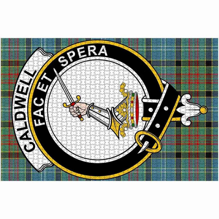 Scottish Caldwell Clan Crest Tartan Jigsaw Puzzle 2