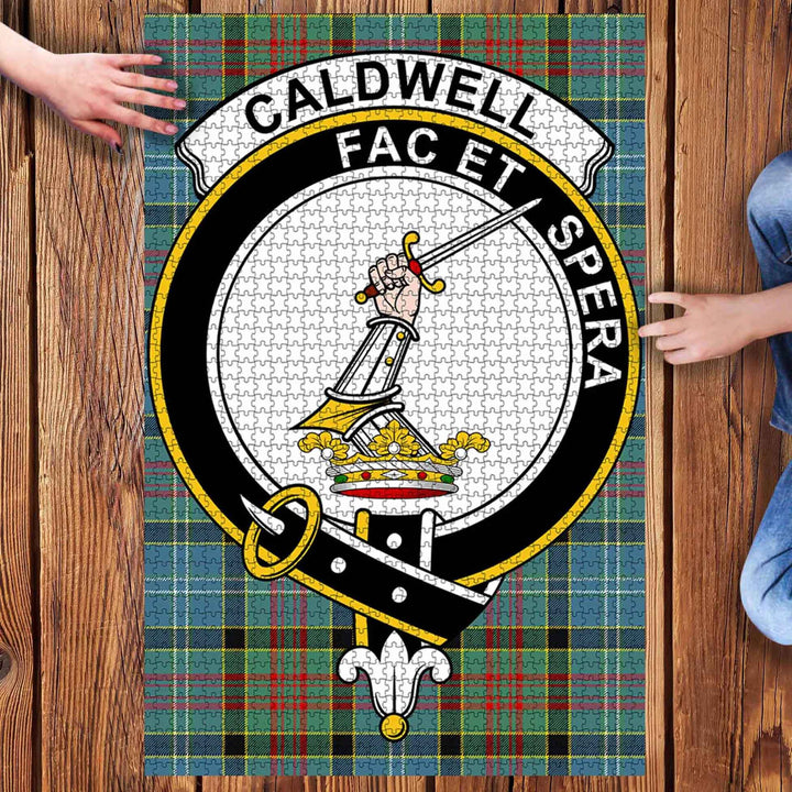 Scottish Caldwell Clan Crest Tartan Jigsaw Puzzle 3