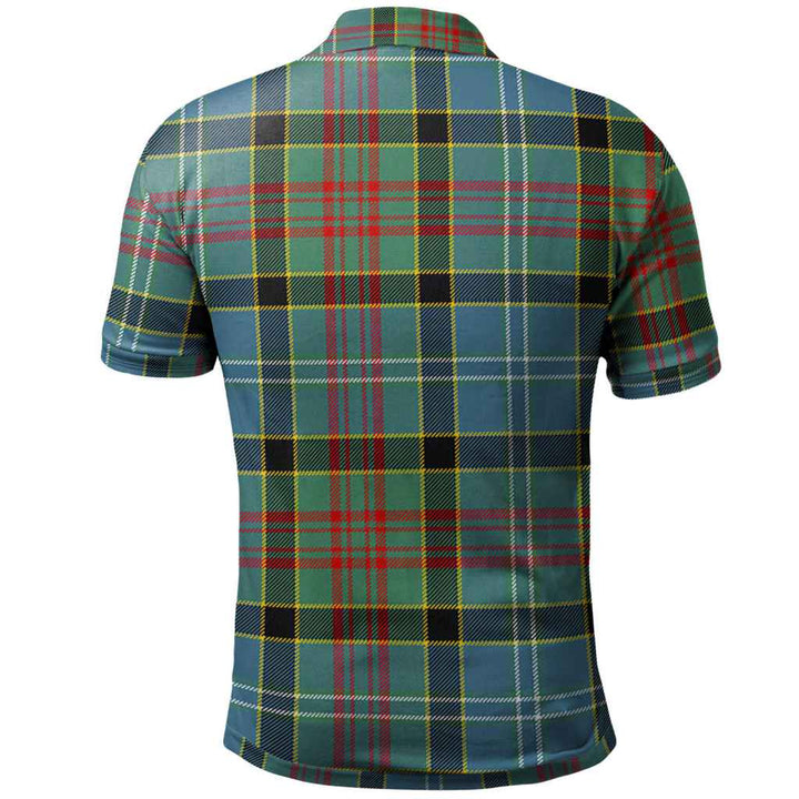 Scottish Caldwell Clan Crest Tartan Polo Shirt Back Side Tartan Plaid
