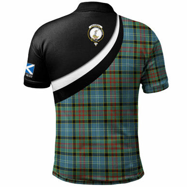 Scottish Caldwell Clan Crest Tartan Polo Shirt - Scotland Forever Style Back Side Tartan Plaid