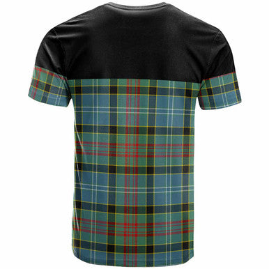 Scottish Caldwell Clan Crest Tartan T-Shirt - Horizontal Style Back Side Tartan Plaid