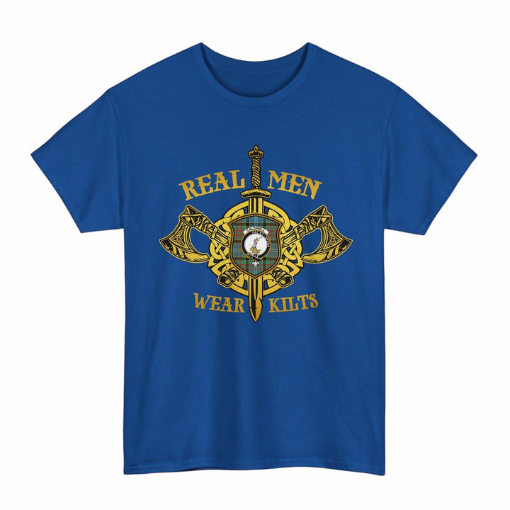 Scottish Caldwell Clan Crest Tartan T-Shirt Real Men Wear Kilts Tartan Plaid Royal Color