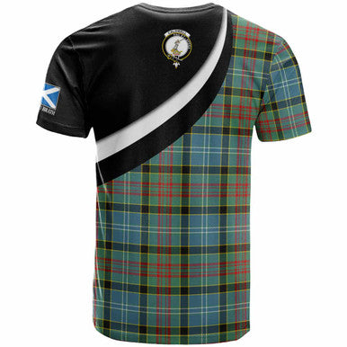 Scottish Caldwell Clan Crest Tartan T-Shirt - Scotland Forever Style Back Side Tartan Plaid