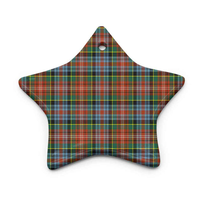 Scottish Caledonia Ancient Clan Tartan Ceramic Ornament Star Shape Tartan Plaid