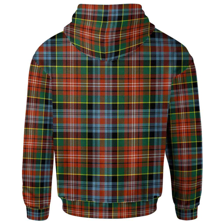Scottish Caledonia Ancient Clan Tartan Hoodie Back Side Tartan Plaid