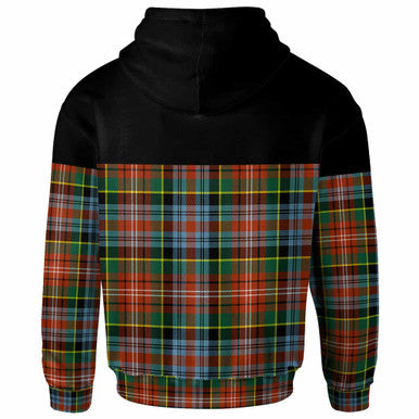 Scottish Caledonia Ancient Clan Tartan Hoodie - Horizontal Style Back Side Tartan Plaid