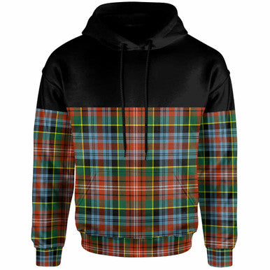 Scottish Caledonia Ancient Clan Tartan Hoodie - Horizontal Style Front Side Tartan Plaid