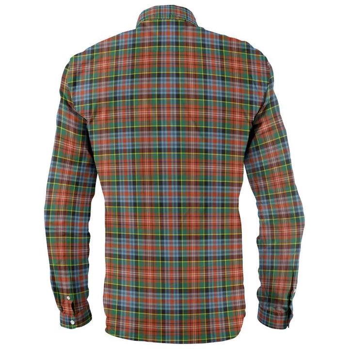 Scottish Caledonia Ancient Clan Tartan Long Sleeve Shirt Back Side Tartan Plaid
