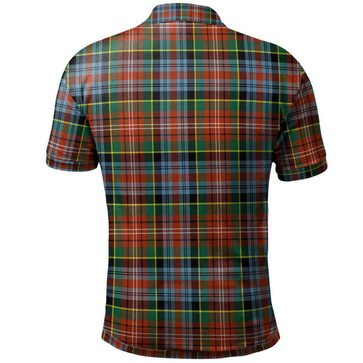 Scottish Caledonia Ancient Clan Tartan Polo Shirt Back Side Tartan Plaid