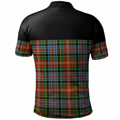 Scottish Caledonia Ancient Clan Tartan Polo Shirt - Horizontal Style Back Side Tartan Plaid
