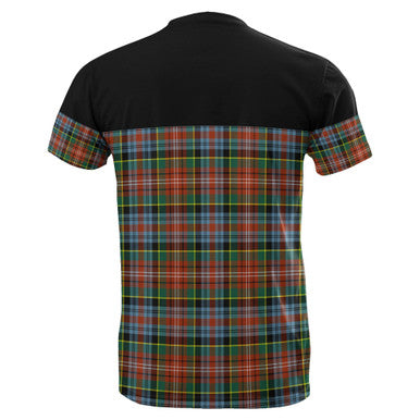 Scottish Caledonia Ancient Clan Tartan T-Shirt Horizontal Style Back Side Tartan Plaid