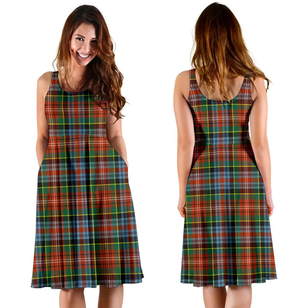 Scottish Caledonia Ancient Clan Tartan Women Midi Dress