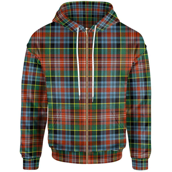 Scottish Caledonia Ancient Clan Tartan Hoodie Zip Tartan Plaid
