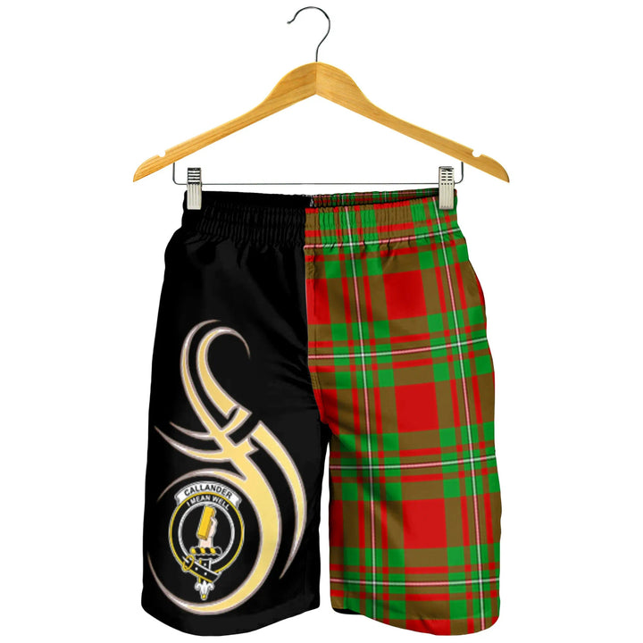 Scottish Callander Clan Crest Tartan Believe in Me Men's Shorts