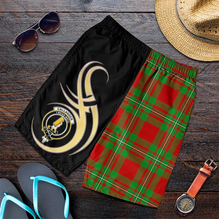 Scottish Callander Clan Crest Tartan Believe in Me Men's Shorts