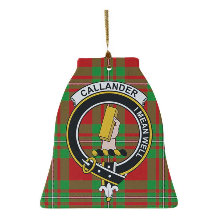Scottish Callander Clan Crest Tartan Ceramic Ornament Bell Shape Tartan Plaid