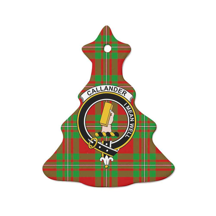 Scottish Callander Clan Crest Tartan Ceramic Ornament Tree Shape Tartan Plaid