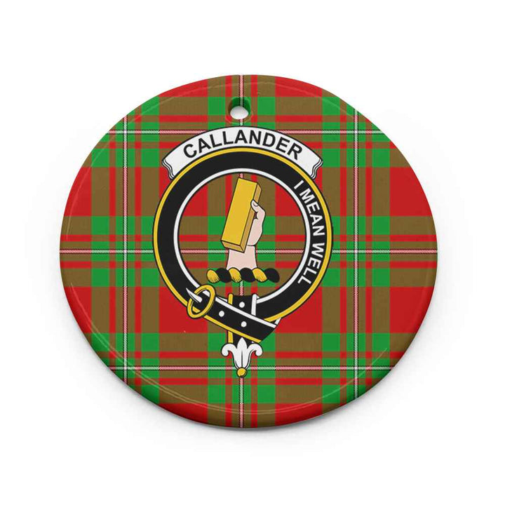 Scottish Callander Clan Crest Tartan Ceramic Ornament Circle Shape Tartan Plaid