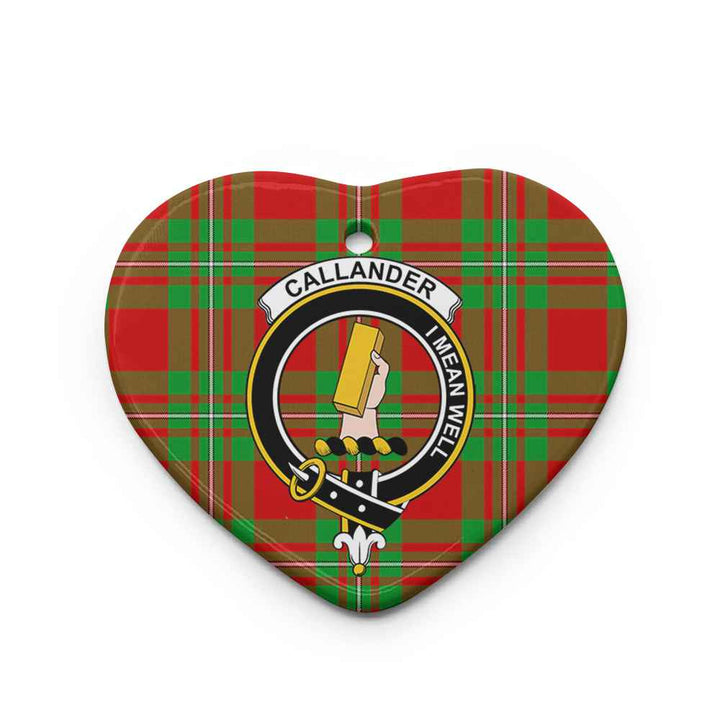 Scottish Callander Clan Crest Tartan Ceramic Ornament Heart Shape Tartan Plaid