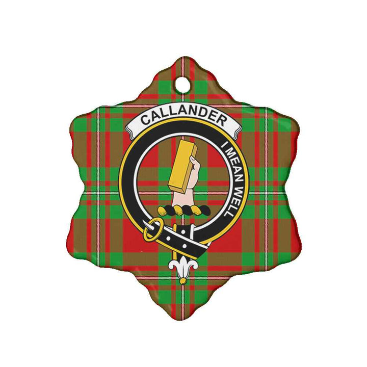 Scottish Callander Clan Crest Tartan Ceramic Ornament Snow Flake Shape Tartan Plaid