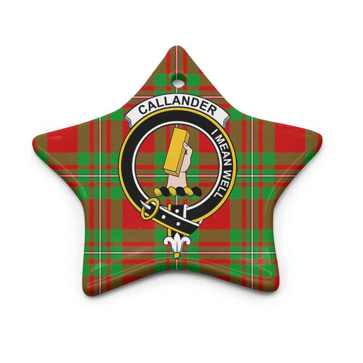 Scottish Callander Clan Crest Tartan Ceramic Ornament Star Shape Tartan Plaid