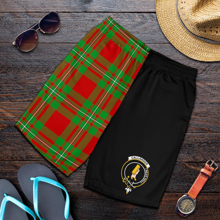Scottish Callander Clan Crest Tartan Half of Me Men's Shorts