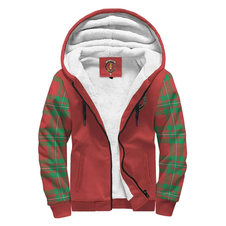Scottish Callander Clan Crest Tartan Plaid Sleeve Sherpa Hoodie