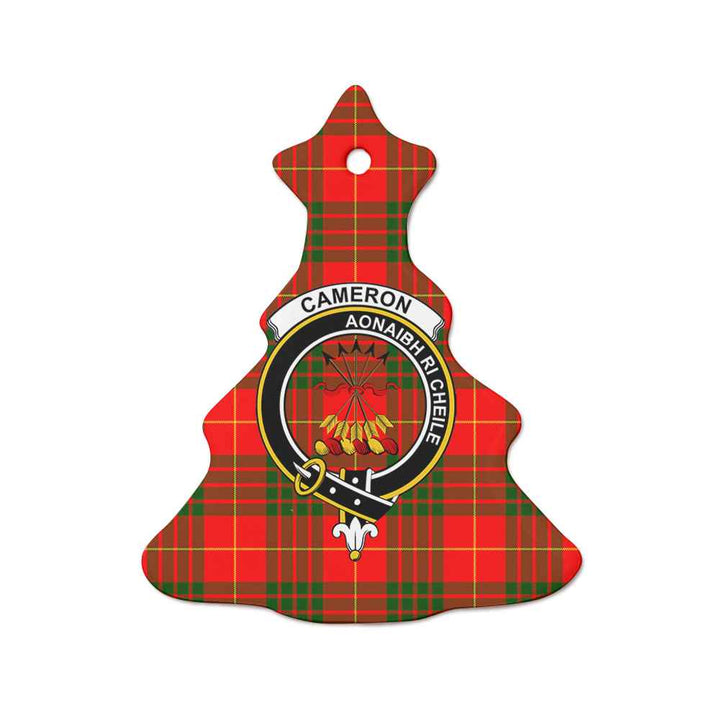 Scottish Cameron Clan Crest Tartan Ceramic Ornament Tree Shape Tartan Plaid
