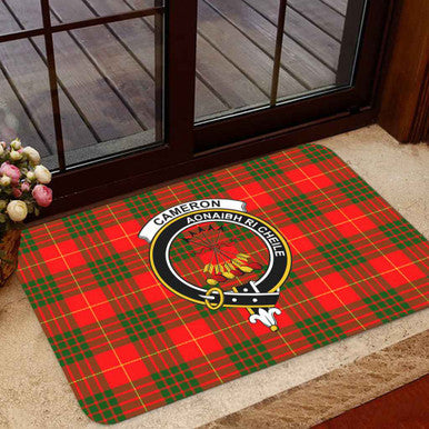 Scottish Cameron Clan Crest Tartan Door Mat Tartan Plaid 1