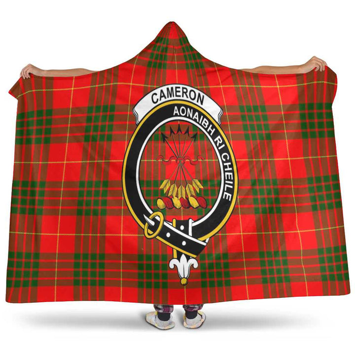Scottish Cameron Clan Crest Tartan Hooded Blanket Tartan Plaid 1