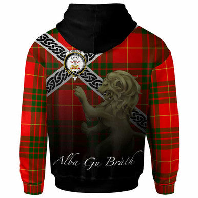 Scottish Cameron Clan Crest Tartan Hoodie - Scotland Lion Back Side Tartan Plaid