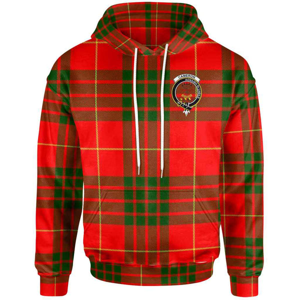 Scottish Cameron Clan Crest Tartan Hoodie Front Side Tartan Plaid