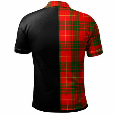 Scottish Cameron Clan Crest Tartan Polo Shirt - Half in Me Back Side Tartan Plaid