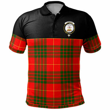 Scottish Cameron Clan Crest Tartan Polo Shirt - Horizontal Style Front Side Tartan Plaid