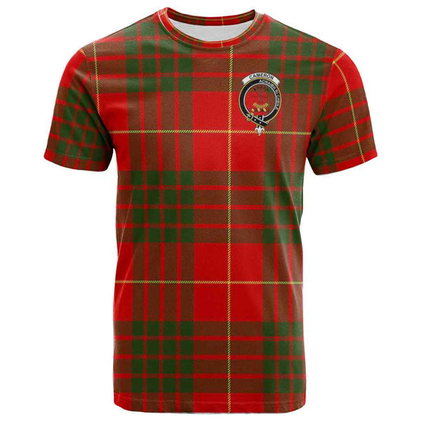 Scottish Cameron Clan Crest Tartan T-Shirt Front Side Tartan Plaid