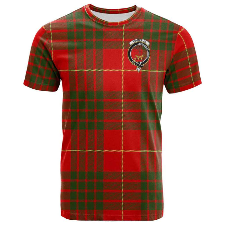 Scottish Cameron Clan Crest Tartan T-Shirt Front Side Tartan Plaid