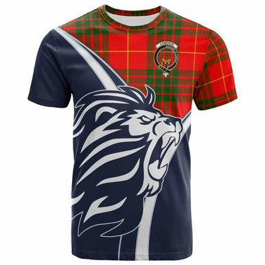 Scottish Cameron Clan Crest Tartan T-Shirt - Bend Style Front Side Tartan Plaid