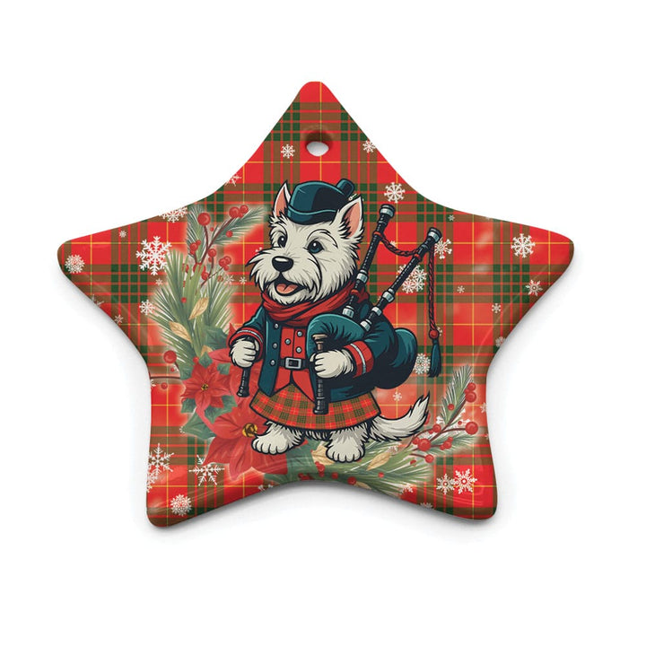 Scottish Cameron Modern Clan Tartan Ceramic Ornament Cute Scottish Terrier Dog Star Style Tartan Plaid