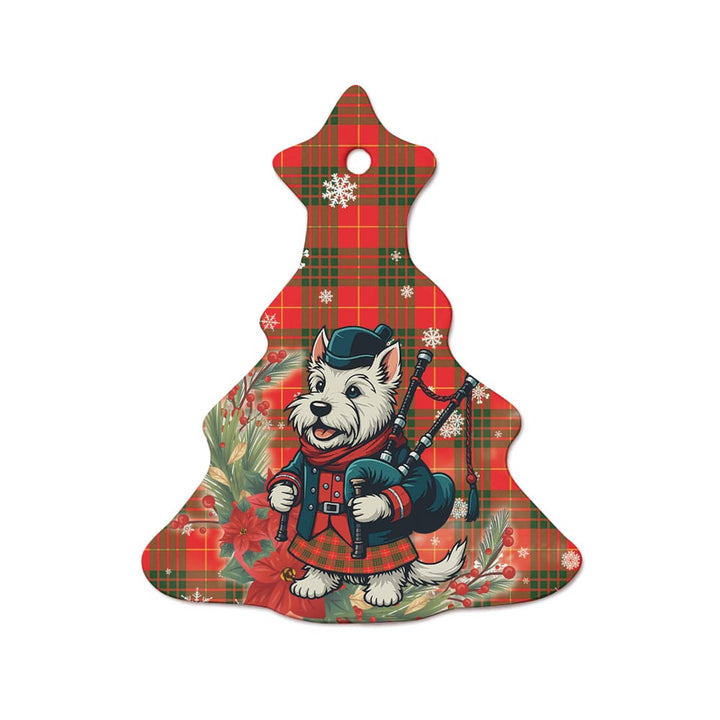 Scottish Cameron Modern Clan Tartan Ceramic Ornament Cute Scottish Terrier Dog Tree Style Tartan Plaid