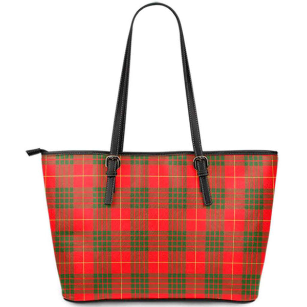 Scottish Cameron Modern Clan Tartan Leather Tote Tartan Plaid