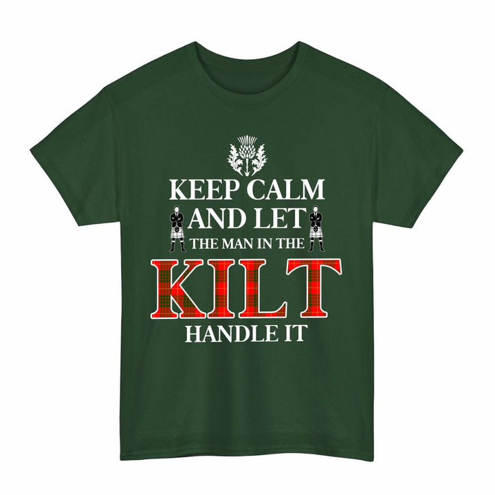 Scottish Cameron Modern Clan Tartan T-Shirt - Keep Calm Tartan Plaid Forest Green Color