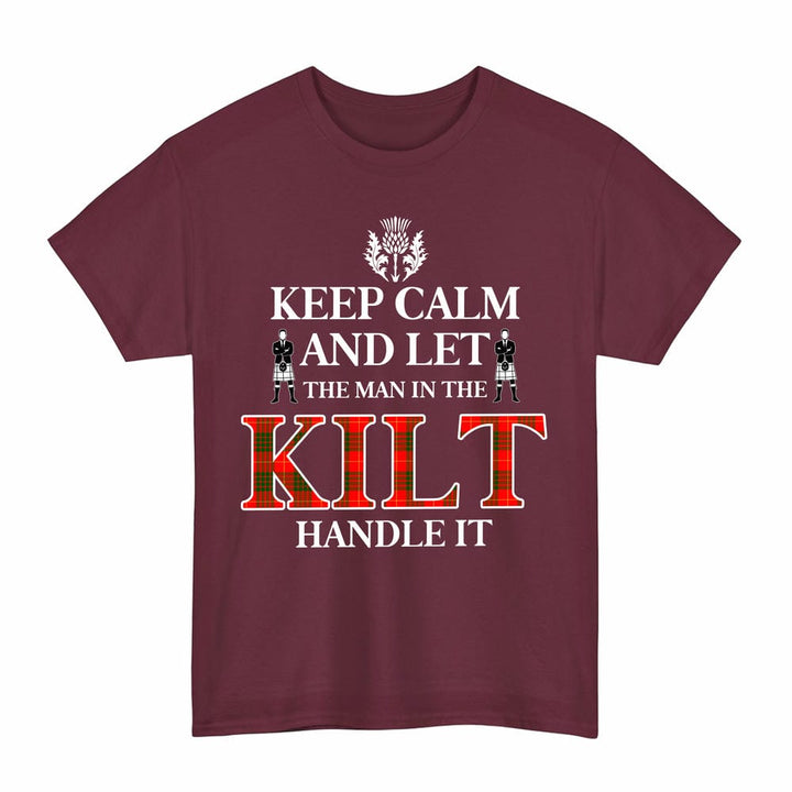 Scottish Cameron Modern Clan Tartan T-Shirt - Keep Calm Tartan Plaid Maroon Color