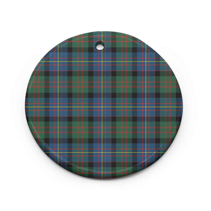 Scottish Cameron of Erracht Ancient Clan Tartan Ceramic Ornament Circle Shape Tartan Plaid