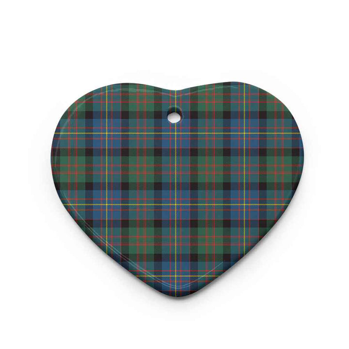 Scottish Cameron of Erracht Ancient Clan Tartan Ceramic Ornament Heart Shape Tartan Plaid