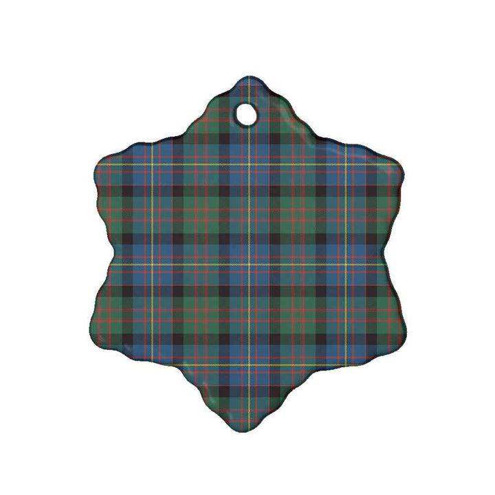 Scottish Cameron of Erracht Ancient Clan Tartan Ceramic Ornament Snow Flake Shape Tartan Plaid