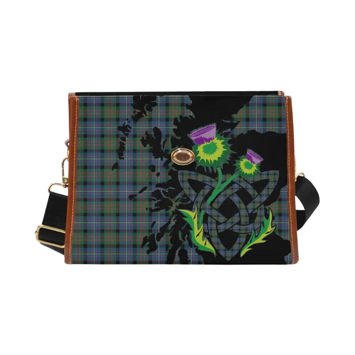 Scottish Cameron of Erracht Ancient Clan Tartan Waterproof Canvas Bag With Thistle Tartan Plaid 1