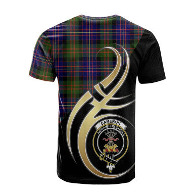 Scottish Cameron of Erracht Modern Clan Crest Tartan T-Shirt Believe in Me Back Side Tartan Plaid