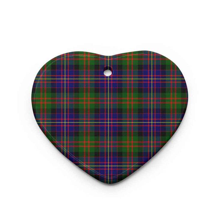 Scottish Cameron of Erracht Modern Clan Tartan Ceramic Ornament Heart Shape Tartan Plaid
