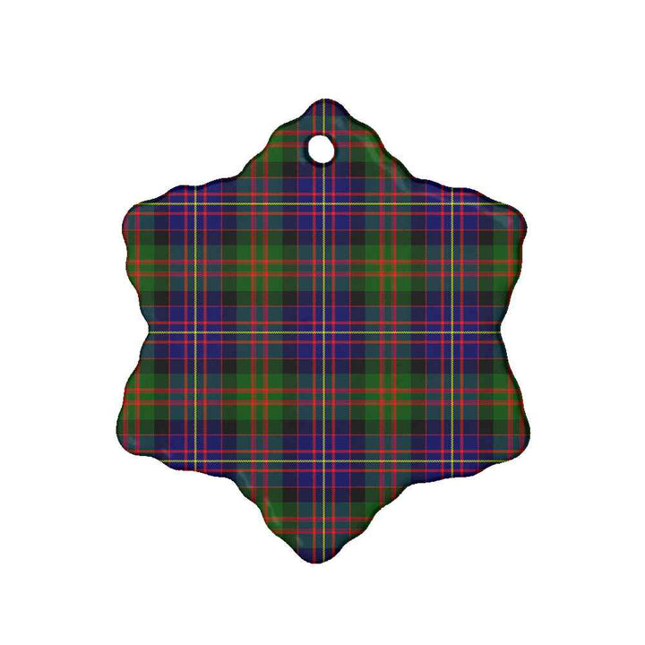 Scottish Cameron of Erracht Modern Clan Tartan Ceramic Ornament Snow Flake Shape Tartan Plaid