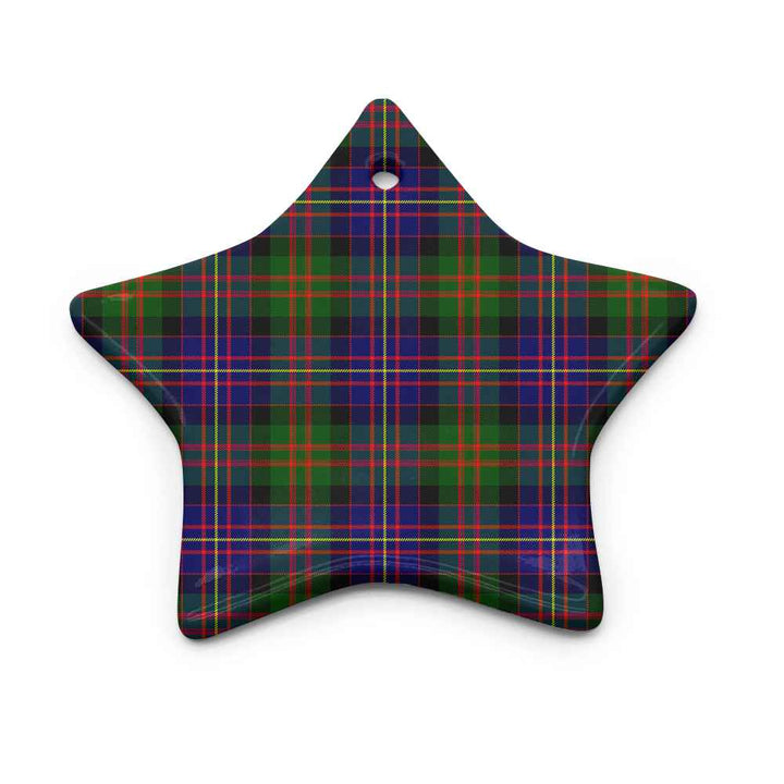 Scottish Cameron of Erracht Modern Clan Tartan Ceramic Ornament Star Shape Tartan Plaid